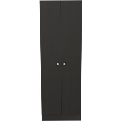 Z 60 Armoire multifonctionnelle avec deux portes et étagères intérieures , 180.59 cm X 59.94 cm X 29.97 cm , Noir