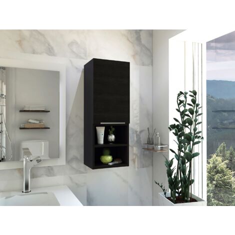 Armoire murale de salle de bains Mila, 81.7118 CM AL X  29.972 CM AN X 25.5016 CM P , Noir (1/4)