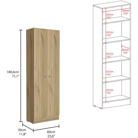 Armoire multifonctionnelle Z 60, avec deux portes et étagères intérieures