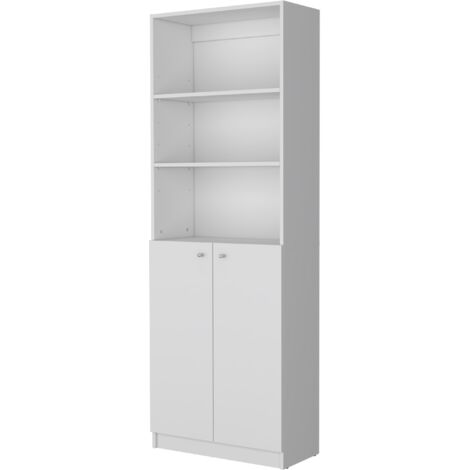 Home 2P Tall Shelf avec 2 portes et 3 étagères (1/5)