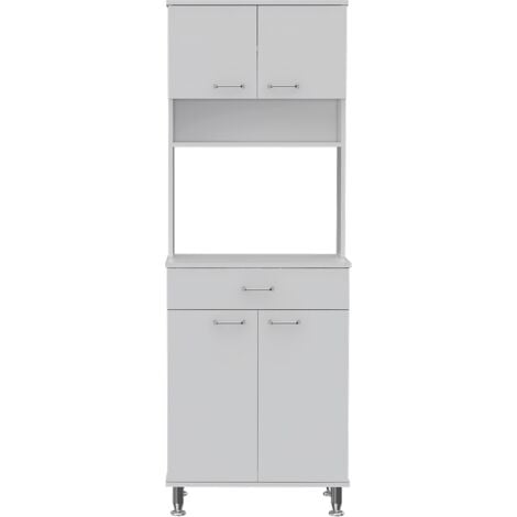 Della Armoire de cuisine avec tiroir, 2 armoires et plan de travail pour micro-ondes