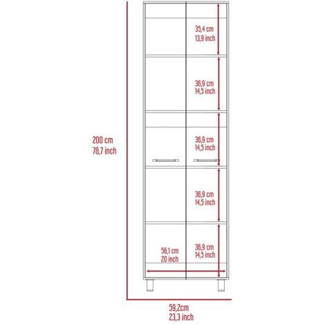 Armoire Baleare avec cinq étagères et deux portes