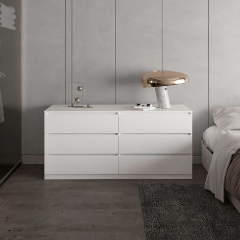 Commode Basilea en mélamine avec 4 tiroirs et rails métalliques. (1/5)
