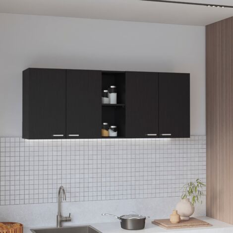 Commode Kaia en mélamine avec 5 tiroirs à barreaux métalliques (1/5)