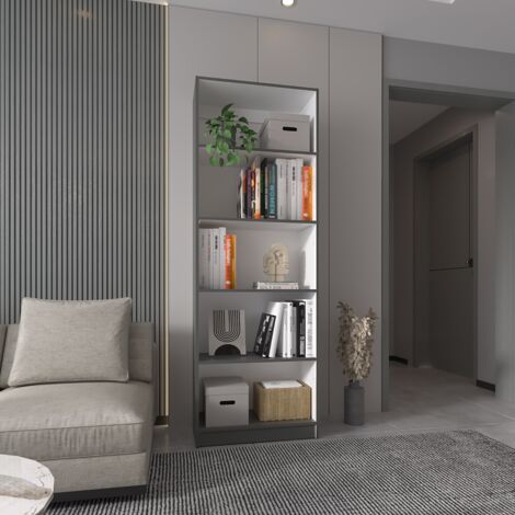 Commode Kaia en mélamine avec trois tiroirs et rails métalliques (1/5)