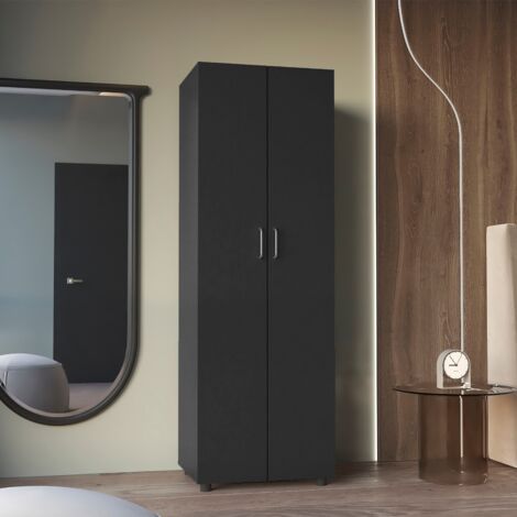 Tuhome Concept – Meuble garde-manger Cyrus en mélaminé – 3 étagères – Dimensions 40,6x70x50 cm – Finition noire moderne pour espaces restreints (1/5)