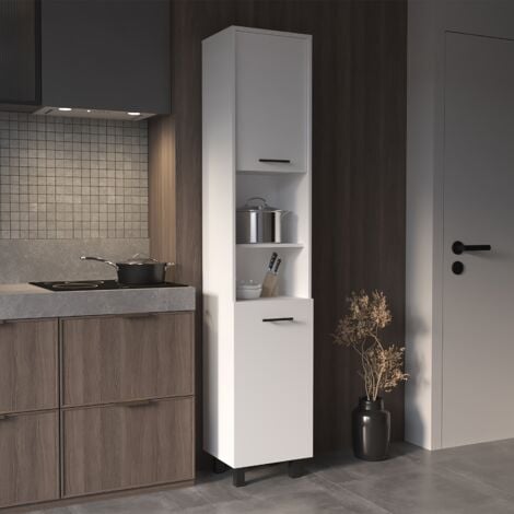 Meuble micro-ondes inférieur en mélaminé avec caisson et 4 étagères