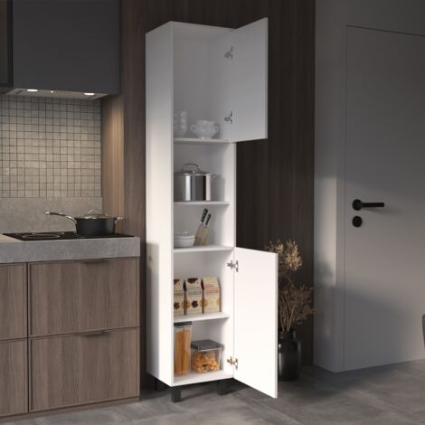Meuble micro-ondes inférieur en mélaminé avec caisson et 4 étagères