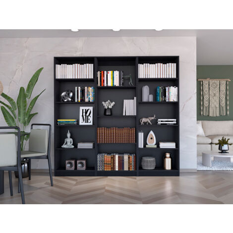 Ensemble d'étagères de bureau à domicile en mélamine 3 pièces avec étagères (1/5)