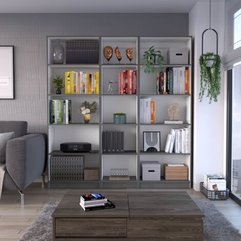 Ensemble d'étagères de bureau à domicile en mélamine 3 pièces avec étagères (1/5)