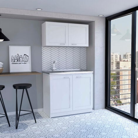 Kitchen Set Zurich, with White Top and Bottom Cabinet