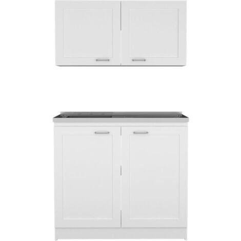 Kitchen Set Zurich, with White Top and Bottom Cabinet