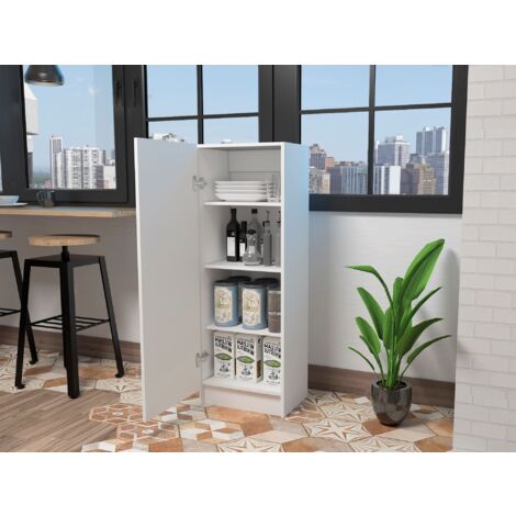 Belleria Sideboard, Minimalist Style with 4 Shelves , White