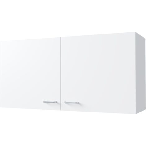 Tuhome Concept – Meuble de cuisine Napoles en mélaminé – 2 portes – Rangements spacieux – Dimensions 49 cm x 100 cm x 32 cm – Finition blanche élégante (1/5)