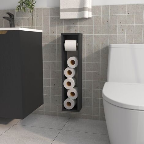 TUHOME Porte-Papier Toilette Supai en Mélamine, Noir (1/5)