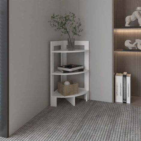 Riga Tabouret en mélamine avec 3 étagères , blanc , 80.6 cm X 38.8 cm X 38.8 cm (1/5)