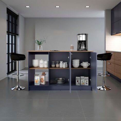 Parker îlot de cuisine avec portes et étagères de rangement (1/5)
