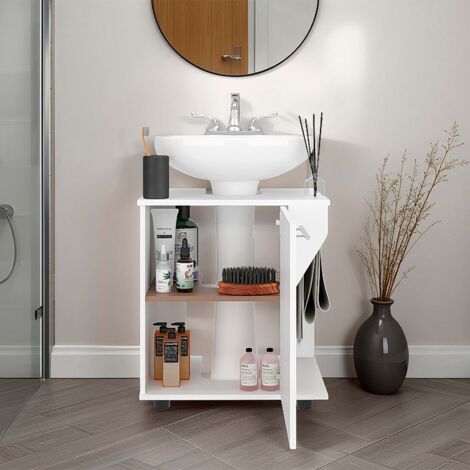 Gila Bend meuble sous lavabo compact avec étagères pour salle de bain (1/5)