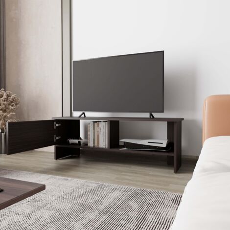 Angus meuble TV avec porte et espace de rangement ouvert (1/4)