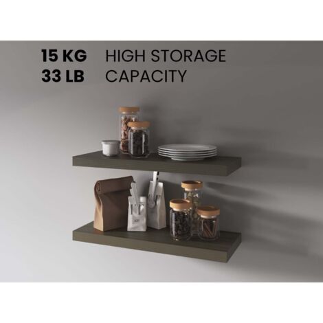 Estante flotante 80 x 25 (x2) Olivo (1/5)