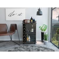 GOPLUS Casier à Vin 20 Bouteilles – Étagère En Pin Avec Porte-Gobelets, Idéal Cave, Cuisine, Salon (Blanc)
