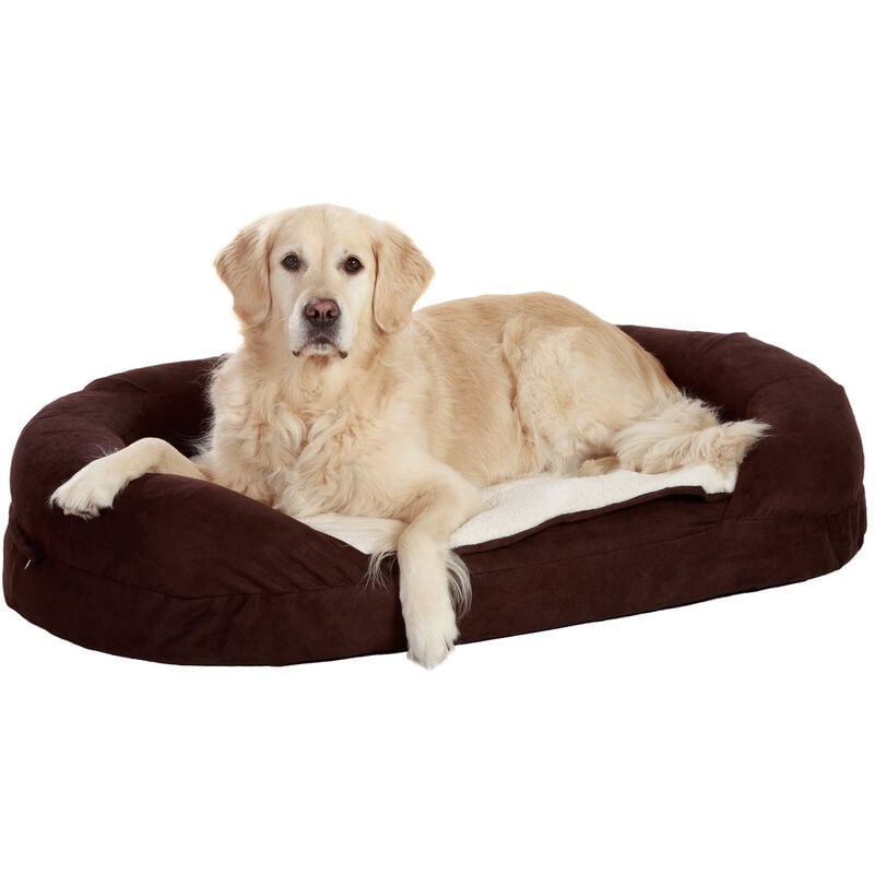 K Viscolastic Led, letto per cani ovale, marrone 72 x 50 x 20 cm