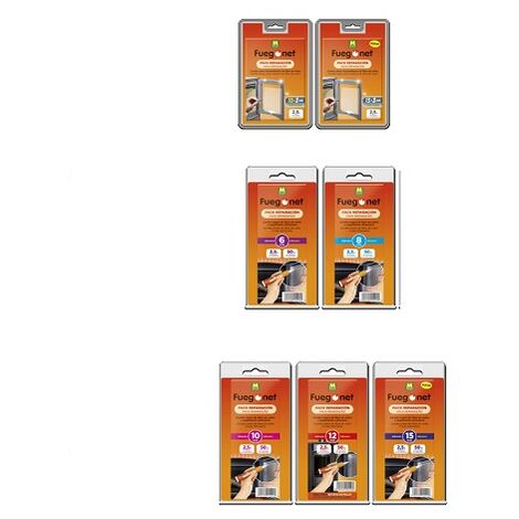 Fuegonet Repack Pack con cavo e colla isolante. Ripara camini, inserti, stufe e caldaie. 12 mm x 2,5 m + ahesive 50 ml