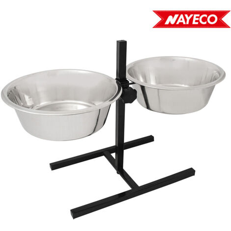 Impostare le ciotole regolabili in acciaio inossidabile. 2x2,8L (supporto incluso) (1/2)