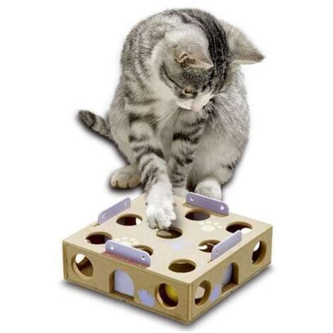 K Smart Cat - Box di attivitМК 6 x 22 x 22 cm giocattolo per l'intelligenza con una palla a sonagli (1/4)