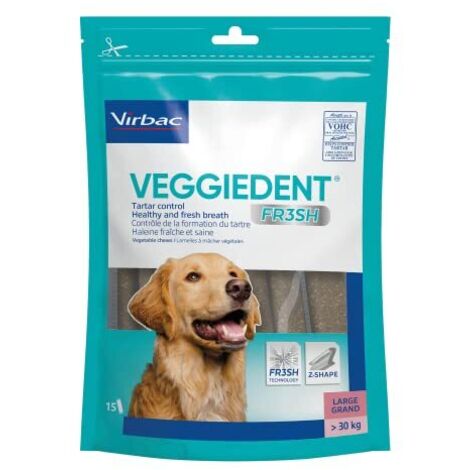 Virbac Dog Veggiedent Fr3sh Stick  - Virbac Dog Veggiedent Fr3sh Stick - Confezione da 15 Stick Taglia L ( 30 Kg)