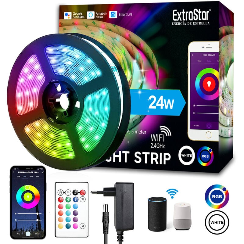 SET 2x LED RGB Strip for TV with a remote control IP65 LED/USB 50cm