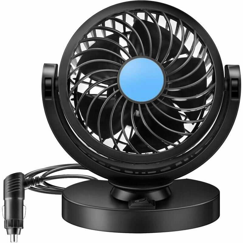 Mini ventilador de coche eléctrico 12V 360 giratorio ventilador de coche de viento fuerte aire acondicionado de coche ventilador de aire portátil de bajo ruido