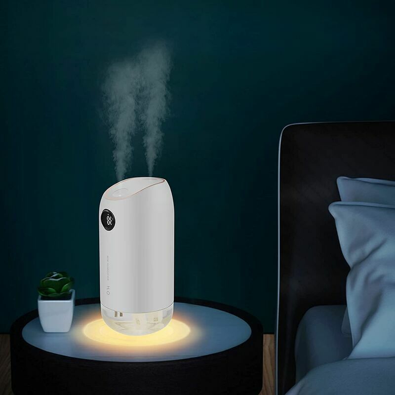 Humidificador de aire de 500 ML, difusor de humidificador de niebla fría para el hogar, humidificador de aire ultrasónico silencioso para bebés de 23dB, apagado automático (blanco)