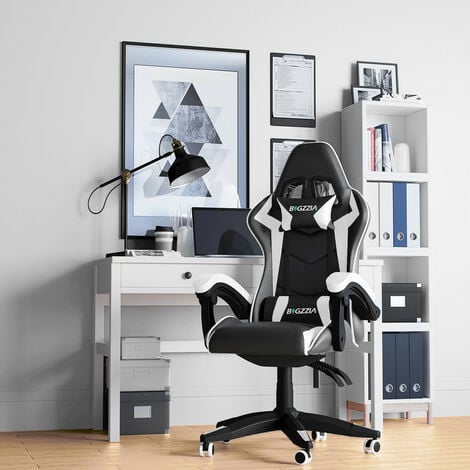 Bigzzia Gaming Stuhl Ergonomisch - Gamer Stühle mit Lendenkissen +  Kopfstütze Gaming Chair Höhenverstellbar Bürostuhl Computerstuhl für  Erwachsene