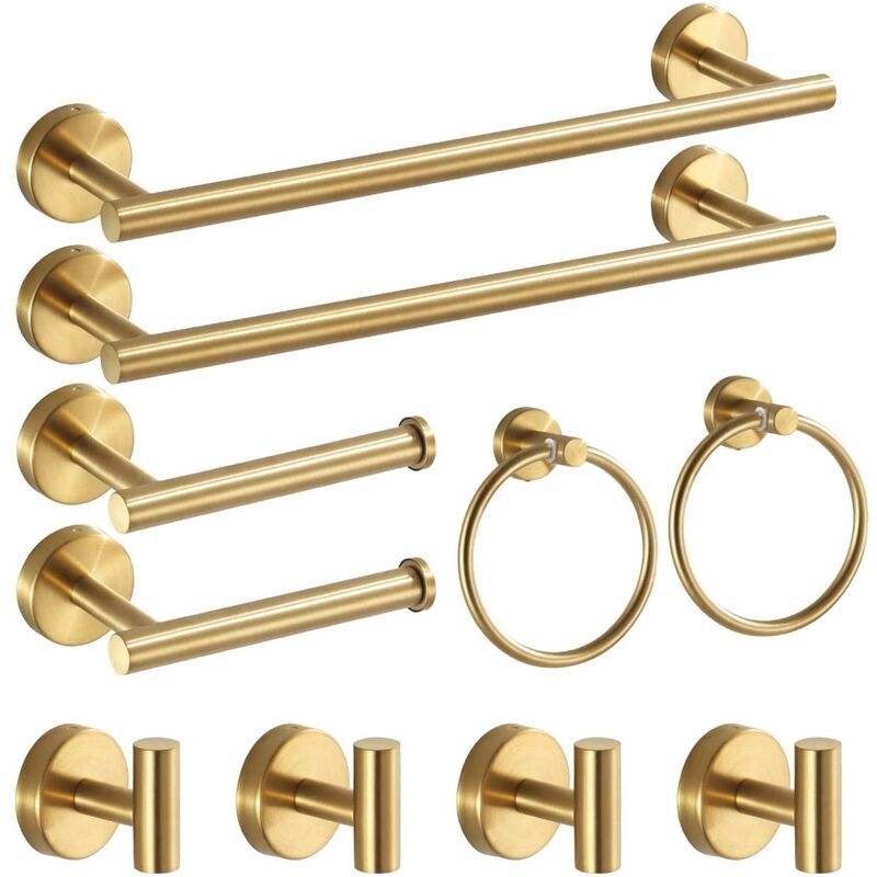 Set Accessori Bagno Adesivi Sarsumir - Porta Asciugamani E Carta Igienica In Acciaio Inox