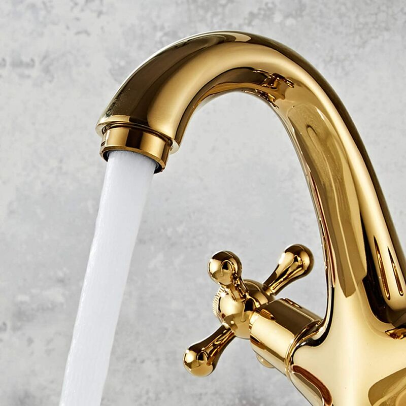 Rubinetto Per Lavabo Da Bagno, Miscelatore In Ottone, Finitura Cromata Oro Miscelatore Per Lavabo 86979528