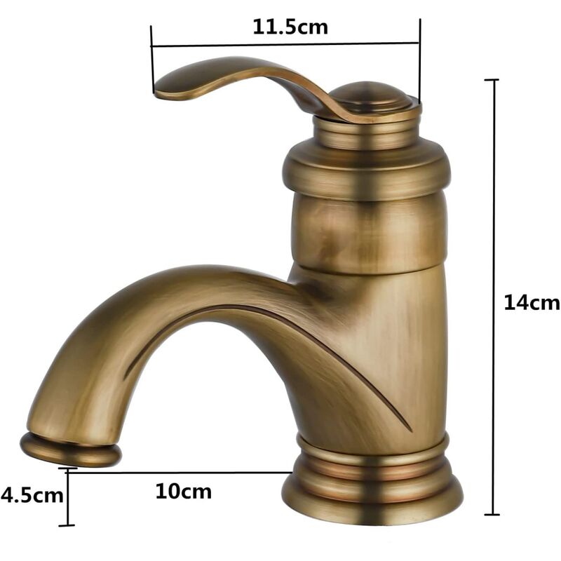 Jacurley Rubinetto Bagno Nero Lavabo Rubinetto Antico, Miscelatore Bagno Miscelatore Monocomando, Retrò, Bronzo Spazzolato Jacurley Rubinetto Bagno Nero Lavabo Rubinetto Antico, Miscelatore Bagno Miscelatore Monocomando, Retrò, Bronzo Spazzolato
