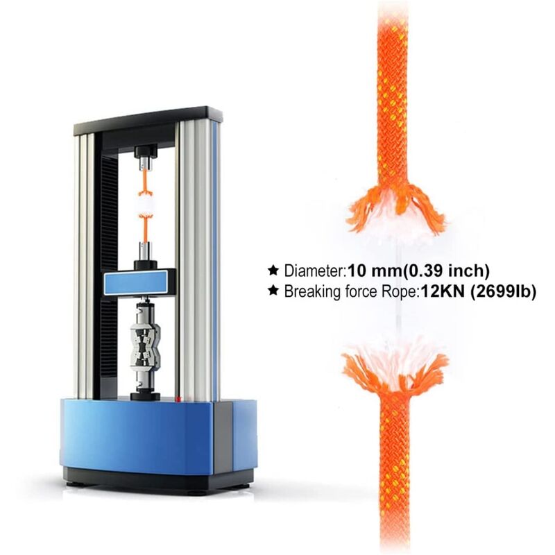 Corda Da Arrampicata 10m Con Moschettone - Diametro 8mm, Resistente Fino A 200kg, Per Esterni, Tende, Trekking - Foto 2