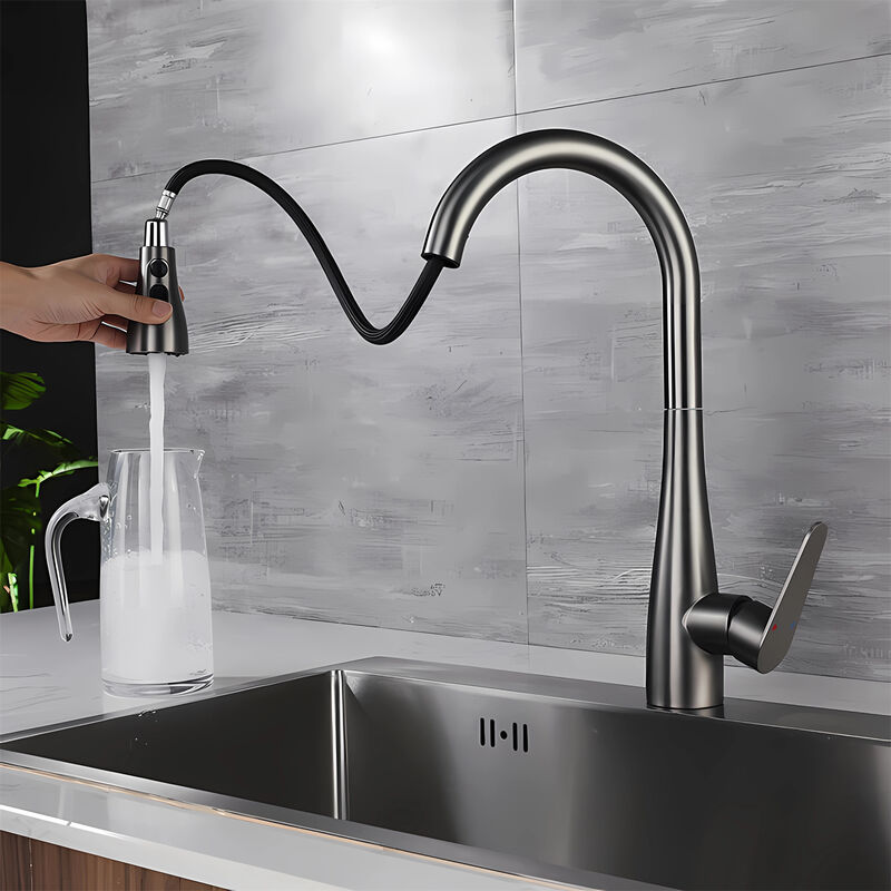 Testa Rubinetto Cucina Con Doccia Estraibile - 3 Funzioni, 9 Adattatori, Compatibile G1/2, Cromo