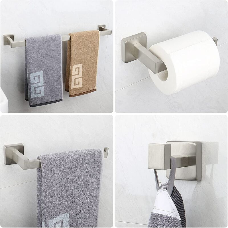 Portasciugamani e salviette da bagno con 2 bracci da 46 cm da parete in acciaio