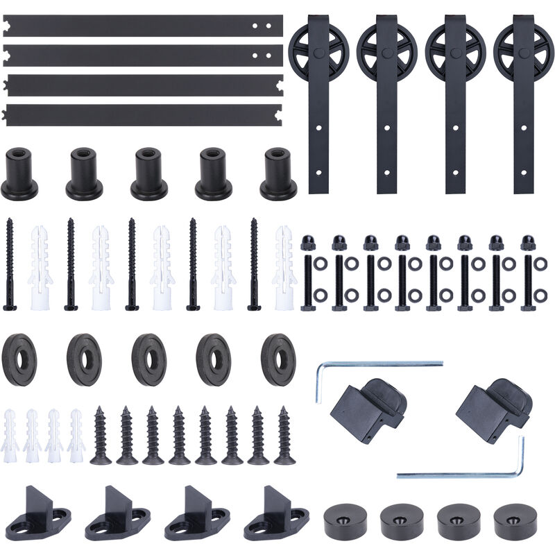 Binario per Porta Scorrevole Doppio Accessori Kit 6FT/1.83M