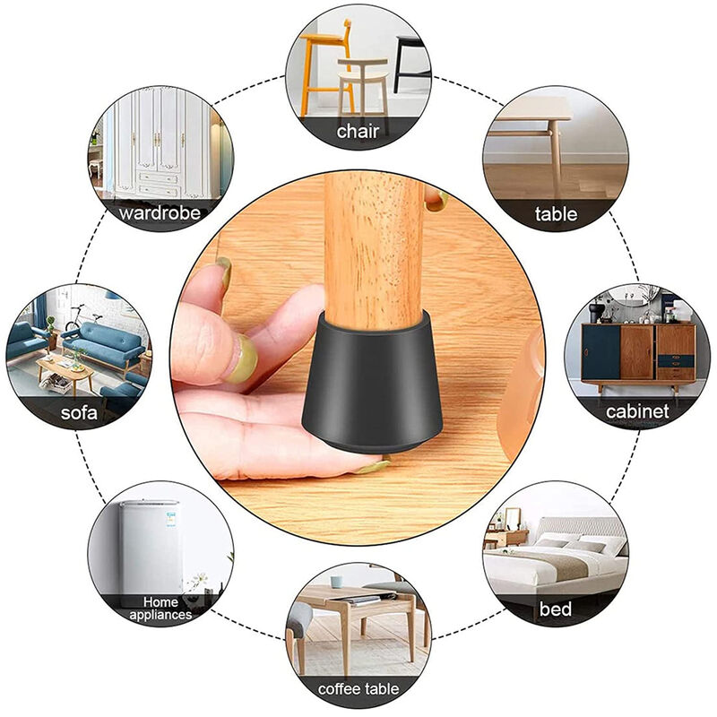 Acquista 4x Puntale In Gomma Per Sedia Antigraffio Piedini Per Mobili Gamba Tapp - Foto 4