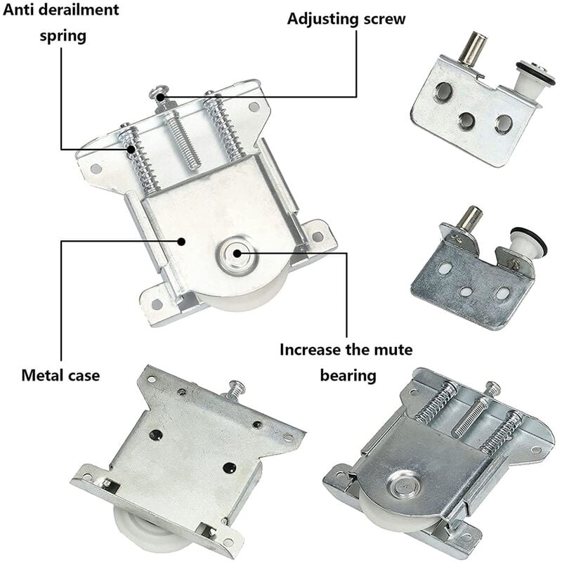 MagiDeal 2 Pezzi Rullo per Porta Scorrevole Porte Scorrevoli Ruota Puleggia  Durevole Porta della Cucina in Vetro Ruote in Lega Assemblaggio Carrello