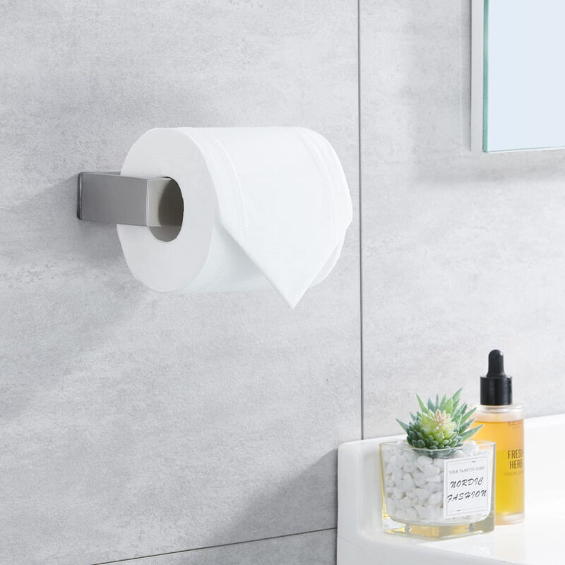 OETAMS Porta Carta Igienica Portarotolo da Muro Adesivo in Acciaio Inox per  Cucina Bagno e Toilette, Argento : .it: Fai da te