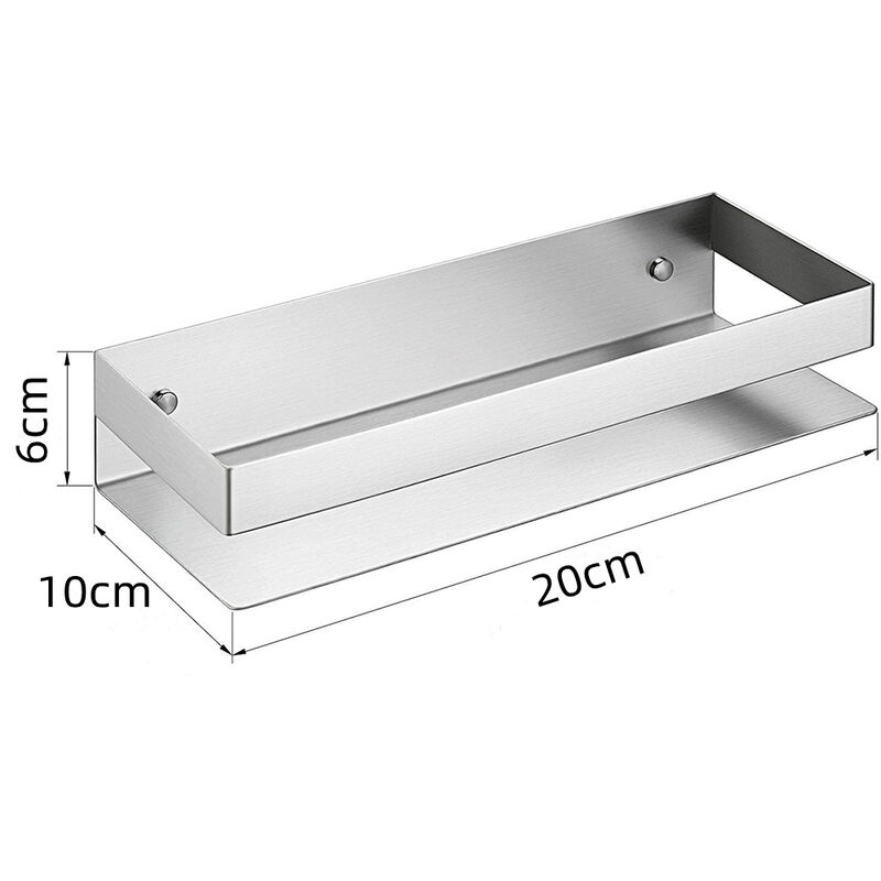 Mensola Doccia a Parete Autoadesivo 20cm in Acciaio Inox 304 Argento  Portaoggetti Doccia Senza Foratura