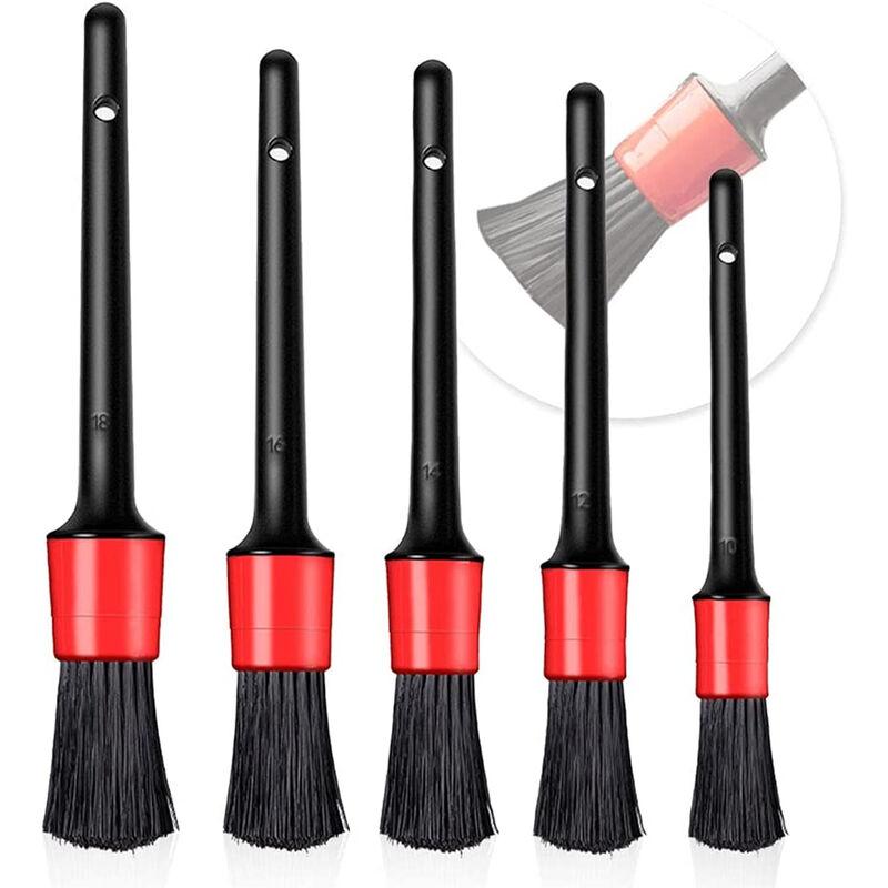 Set 5 Pennelli Per Pulizia Auto - Setole Morbide Per Interni E Dettagli - Foto 11