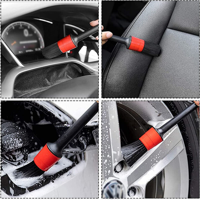 Set 10 Pennelli Per Dettaglio Auto - Per Interni, Cruscotto, Prese D'Aria, Motore E Ruote