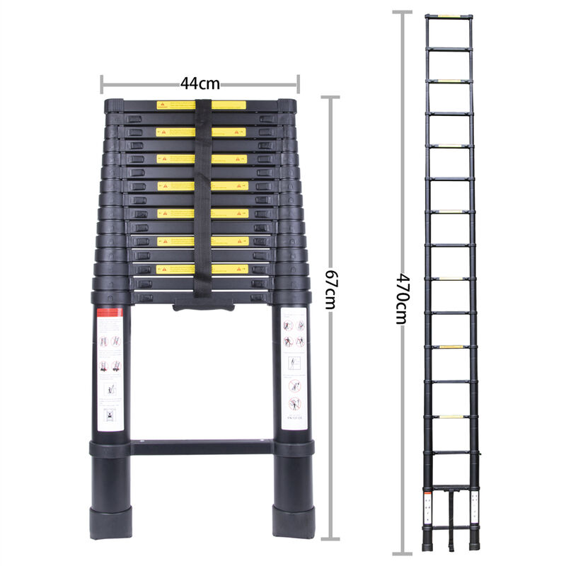 Todeco 3.2M Scale telescopiche, Scala alluminio con barra stabilizzatrice, Scala  pieghevole Scala pieghevole carico massimo