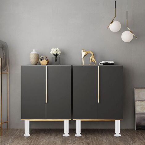 Piedini Regolabili Per Mobili - Gambe In Metallo Con Gommini Antiscivolo, Altezza 18-30cm - Foto 2