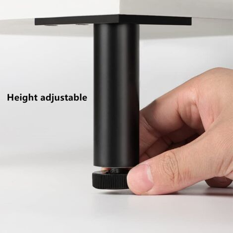 Set Di 4 Gambe Per Mobili In Resina ABS Bianche - Piedini Regolabili Per Tavolini, Armadi, Scaffali (10 Cm)